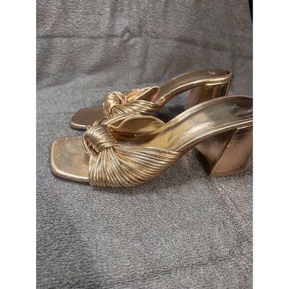 Jeffrey Campbell Shoes - Jeffrey Campbell High Block Heel Gold Metallic Sandal Women Size 8